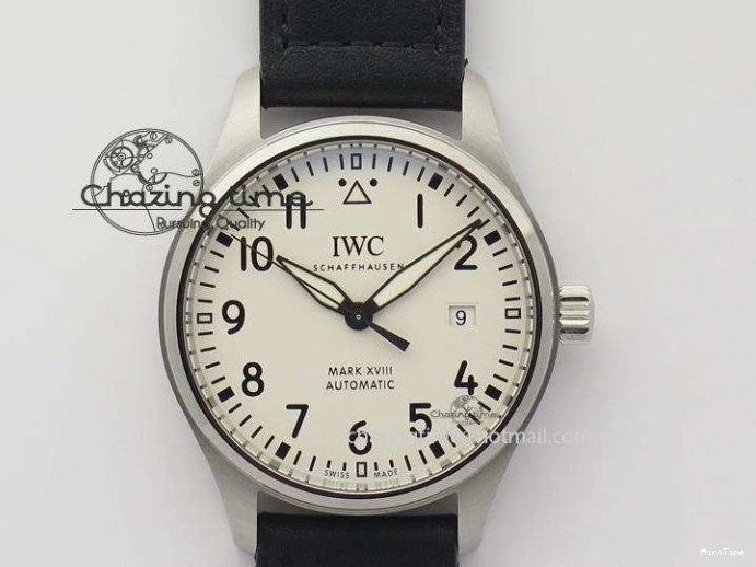 MIROTIME 0310 Mark XVIII IW327002 SS Mk Maker Best Edition White Dial On Black Leather Strap A SunProtective 7298